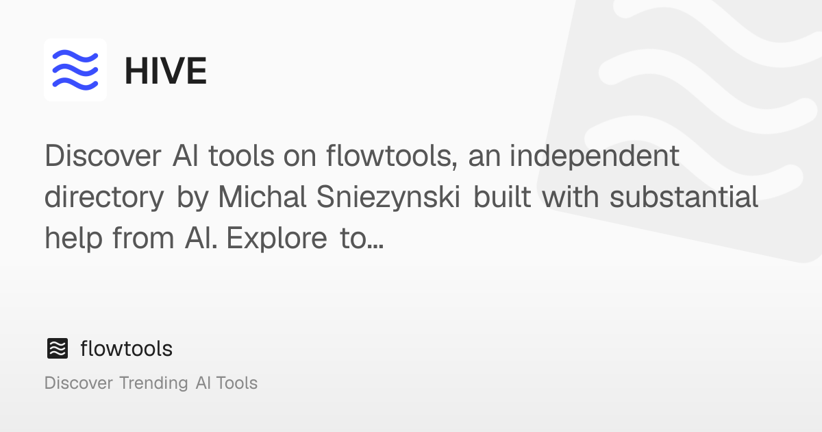 HIVE: Project management, made easy | flowtools